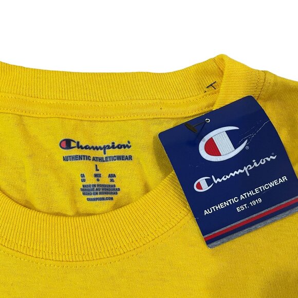 University of Michigan Champion Men's Long Sleeve Graphic T-Shirt Yellow Size L - Picture 2 of 5